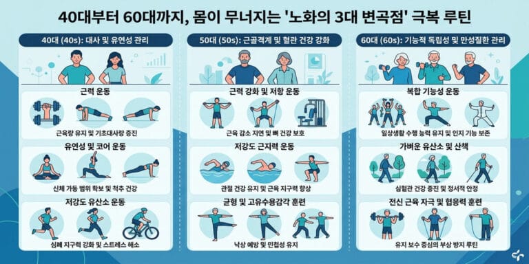 40대부터 60대까지, 몸이 무너지는 ‘노화의 3대 변곡점’ 극복 루틴
