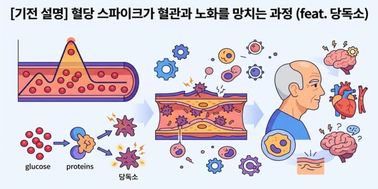 [기전 설명] 혈당 스파이크가 혈관과 노화를 망치는 과정 (feat. 당독소)