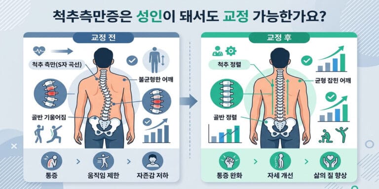 척추측만증은 성인이 돼서도 교정 가능한가요?